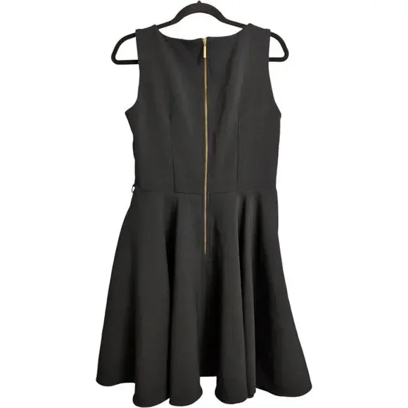 Closet London Black Sleeveless Fit and Flare Pleated Skirt Dress Size 10 - Picture 5 of 11